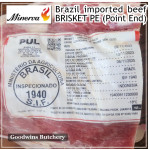 Beef BRISKET PE (Point End) frozen for smoke soup tongseng rawon semur Brazil portioned cuts +/- 1.5 kg/pc (price/kg) brand Minerva / Frigon